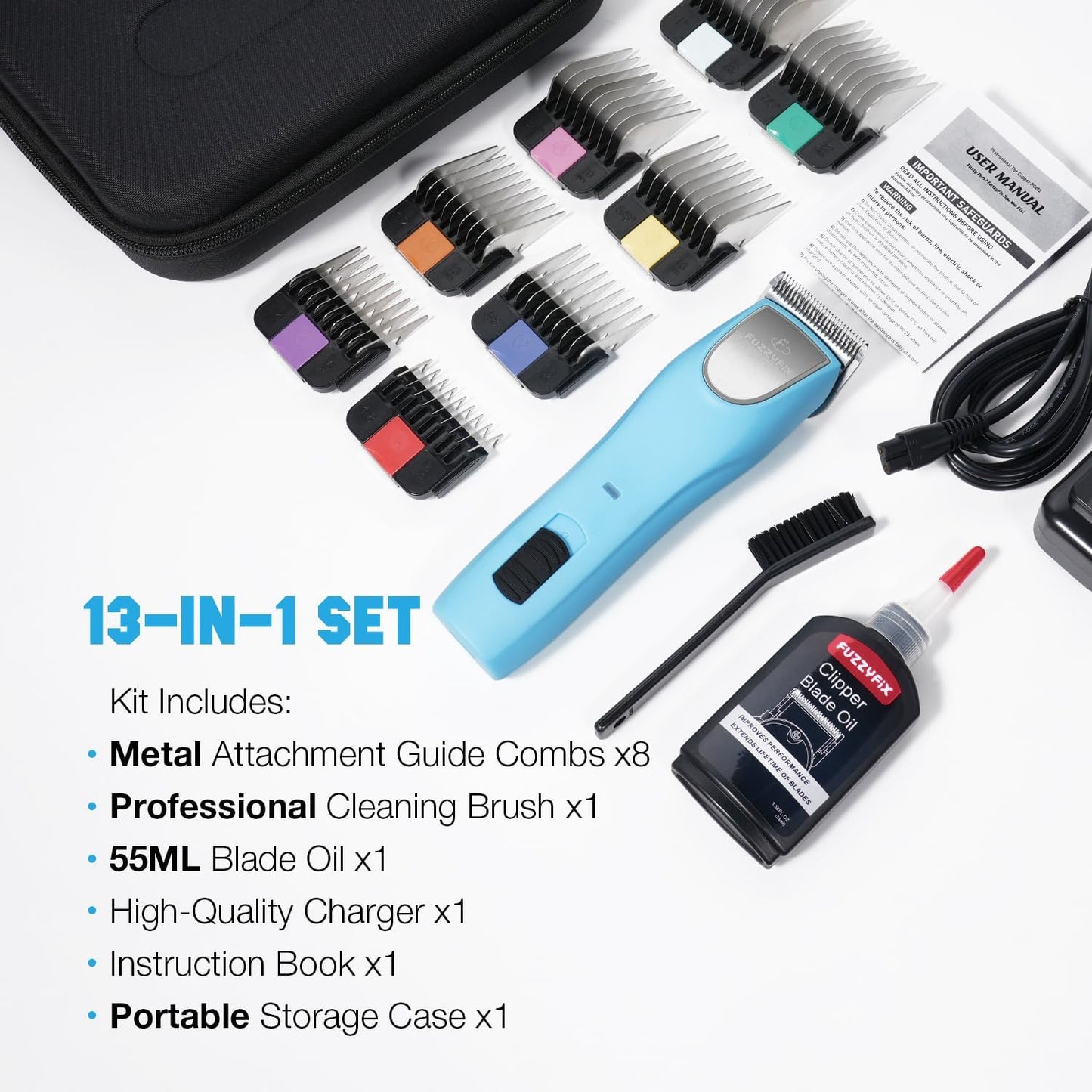 BlueWave Professional Pet Clipper Kit with Guard Combs - PC615