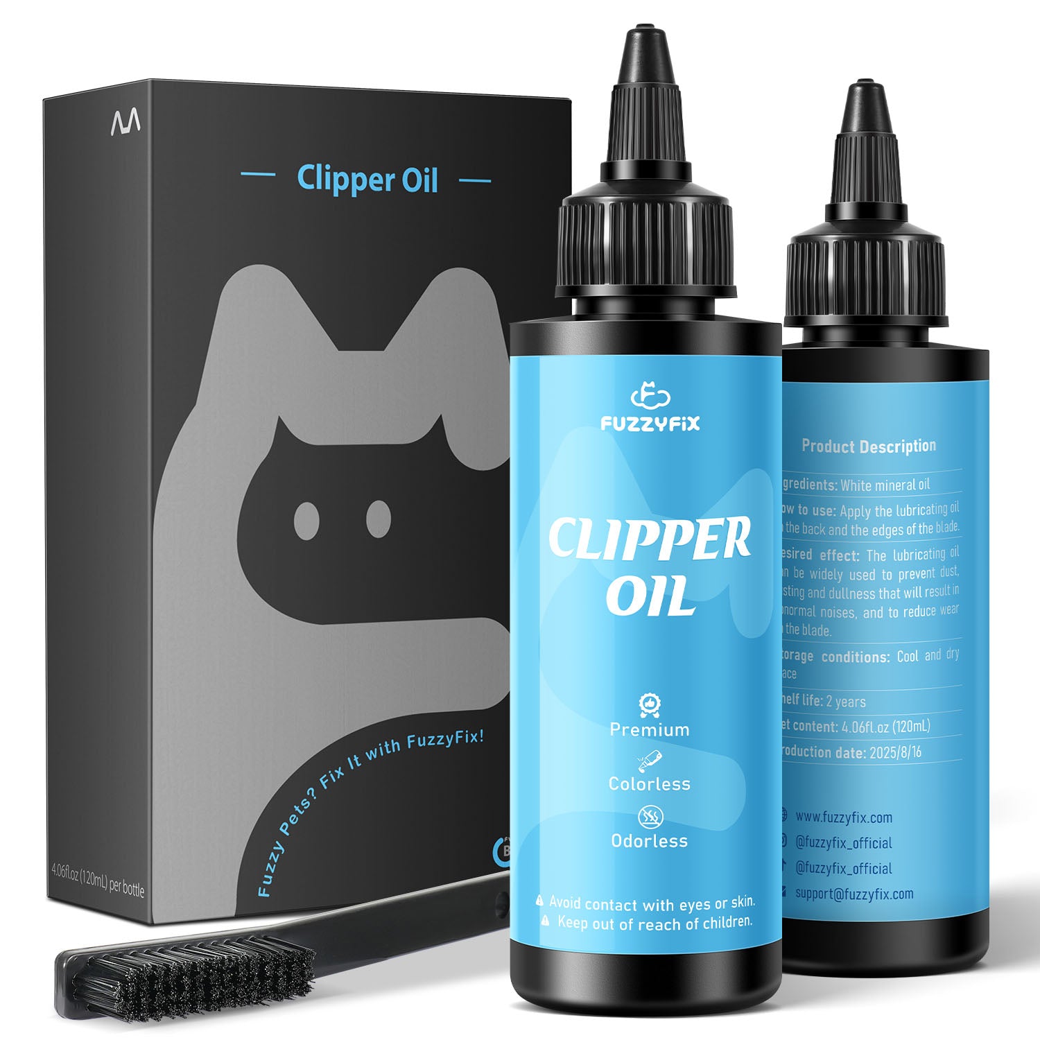 Fuzzyfix Professional Clipper Oil For Grooming Blades (2 Bottles)