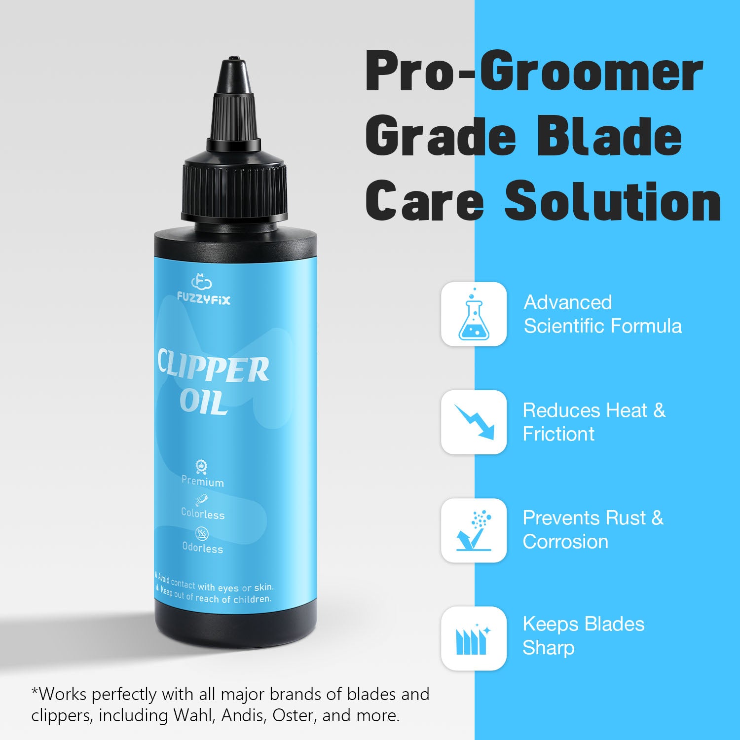 Fuzzyfix Professional Clipper Oil For Grooming Blades (2 Bottles)