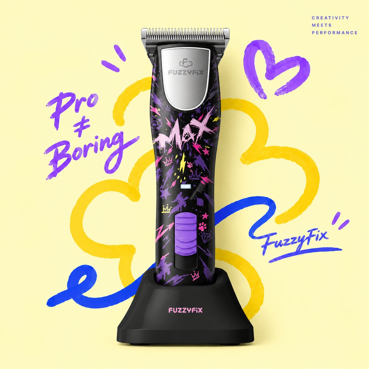 FuzzyFix Maxipop Professional Cordless W-Blade Pet Clipper Kit
