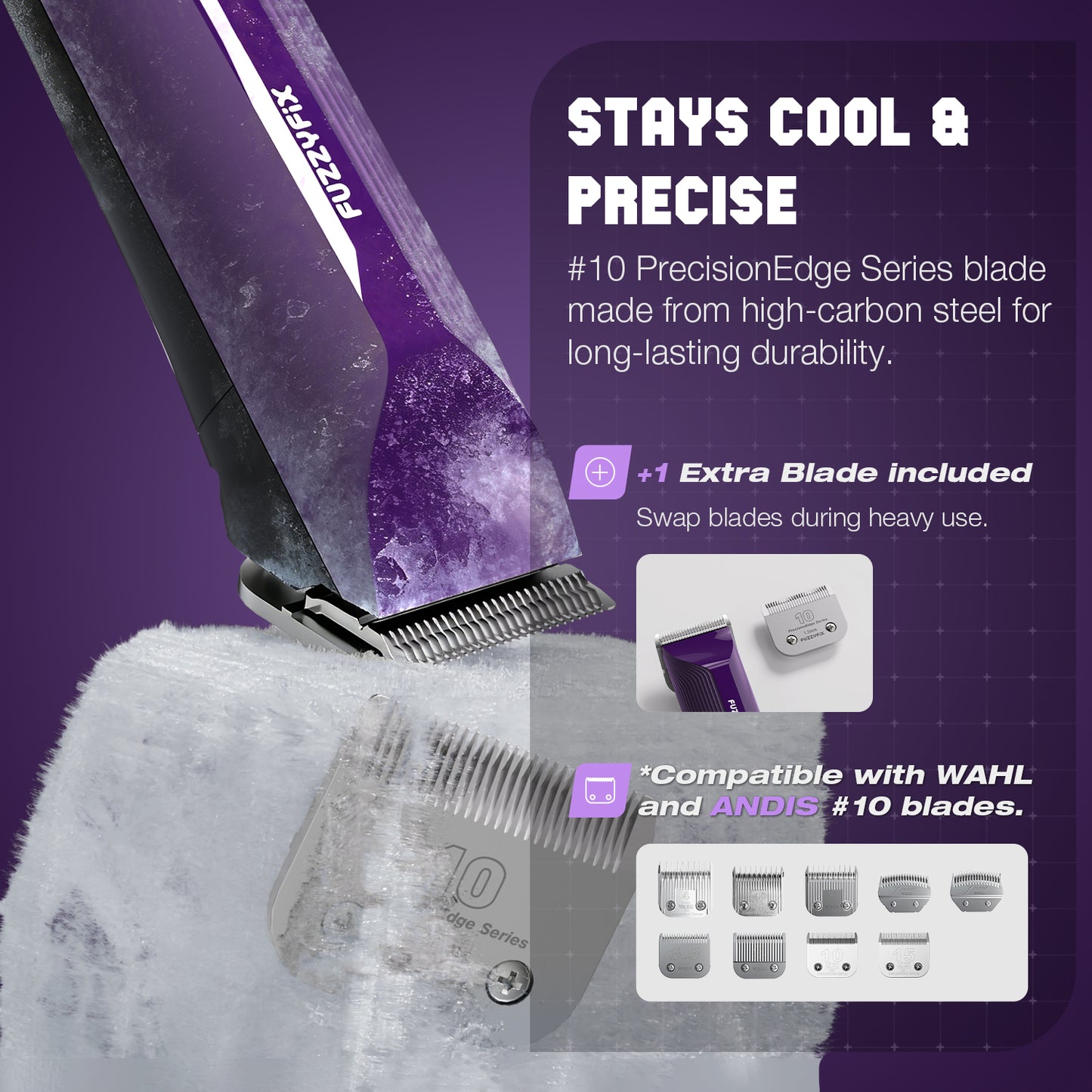 AmpFix Professional Corded Pet Clipper with Metal Guide Combs - PC619