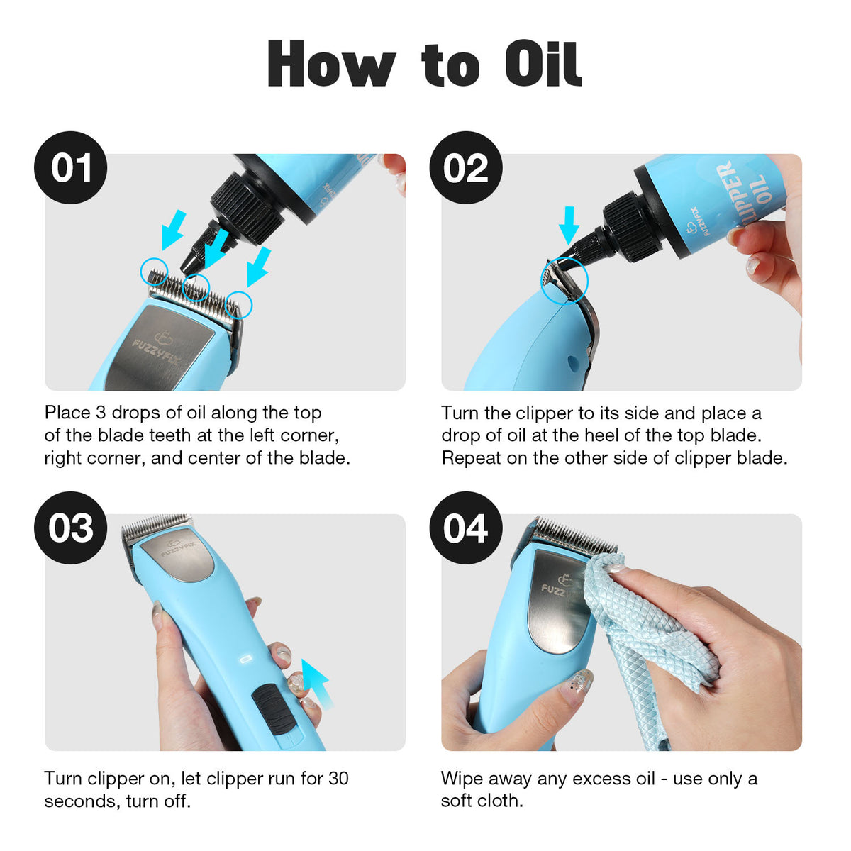 Fuzzyfix Professional Clipper Oil For Grooming Blades (2 Bottles)