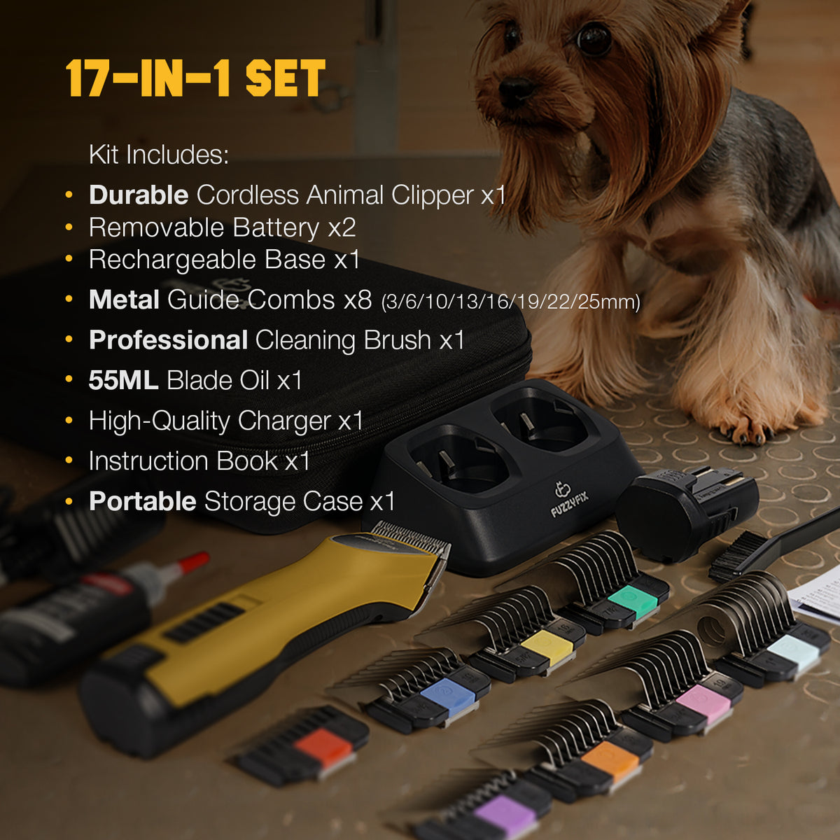 Fuzzyfix Xvolt Professional Dual Batteries Pet Clipper Kit