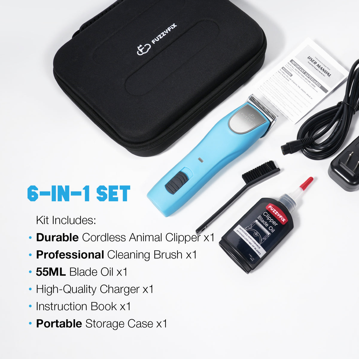FuzzyFix Bluewave Lite Professional Pet Clipper