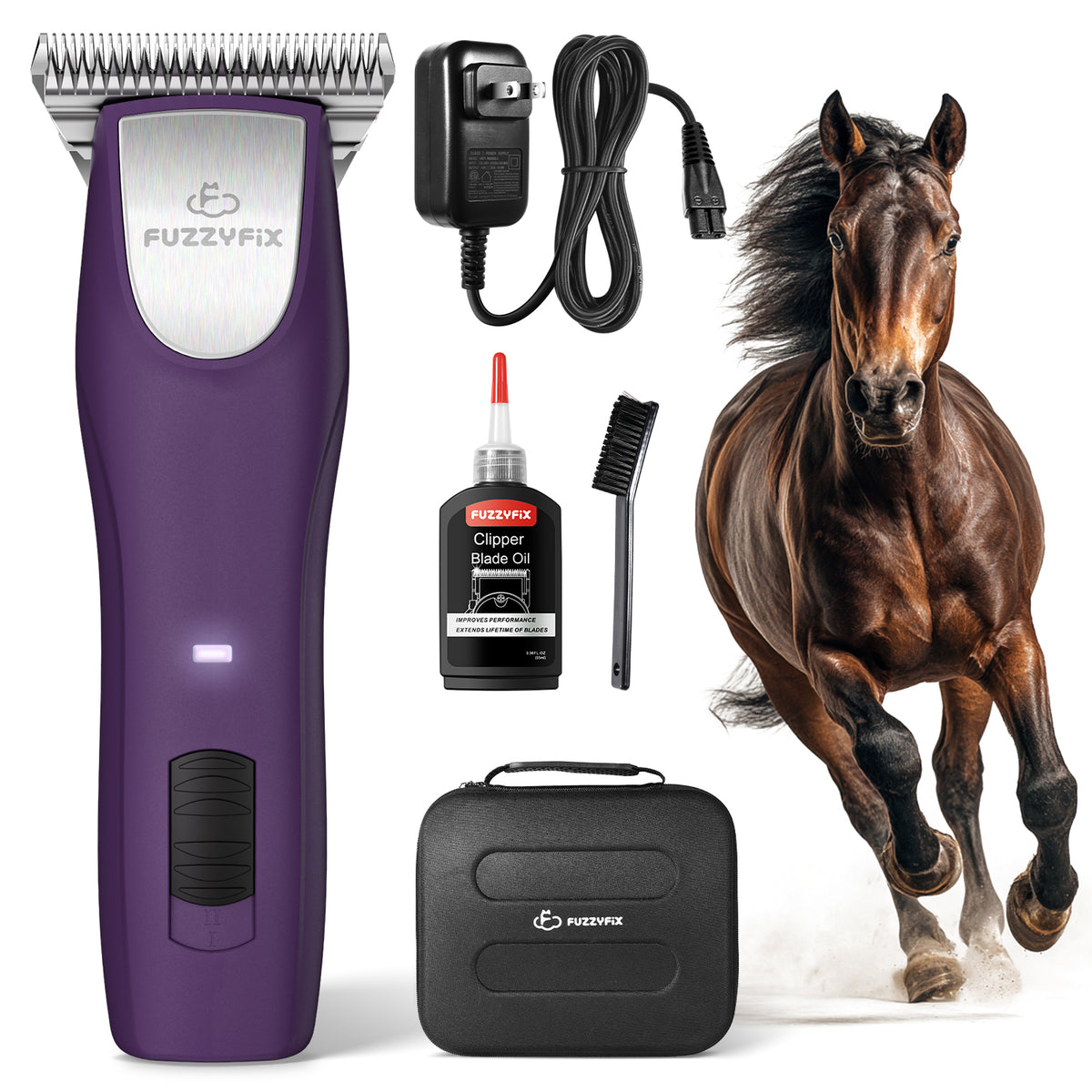 FuzzyFix Bluewave-W Professional Wide-Blade Horse Clipper