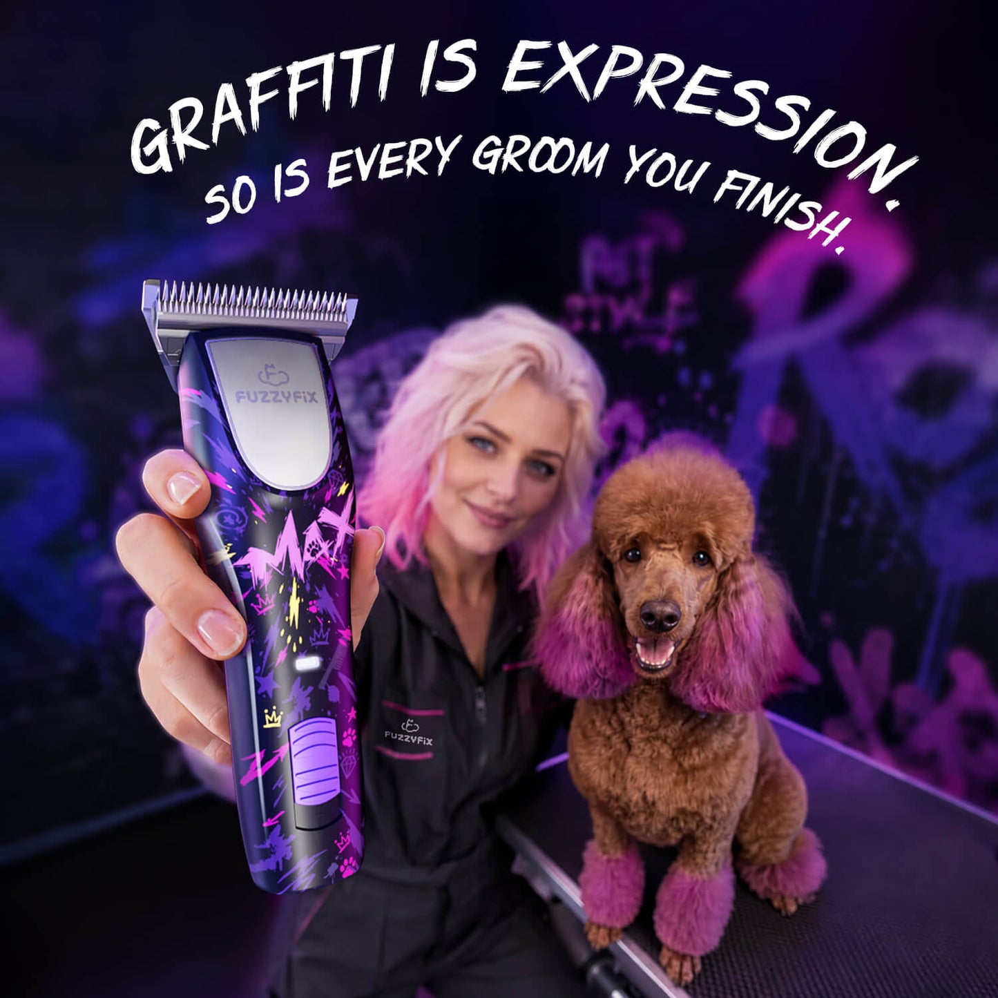 FUZZYFIX MAXIPOP PROFESSIONAL CORDLESS W-BLADE PET CLIPPER KIT