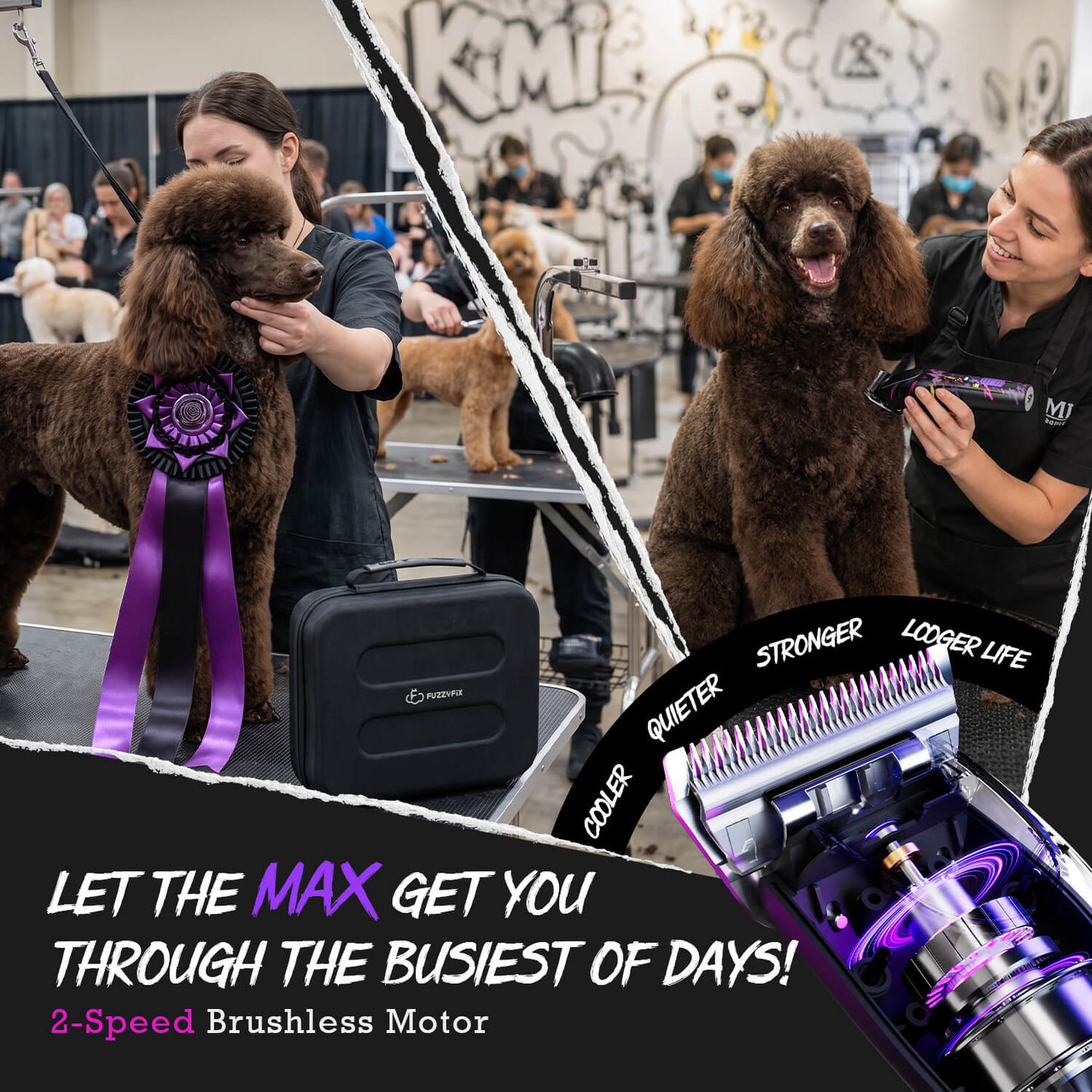 FUZZYFIX MAXIPOP PROFESSIONAL CORDLESS W-BLADE PET CLIPPER KIT