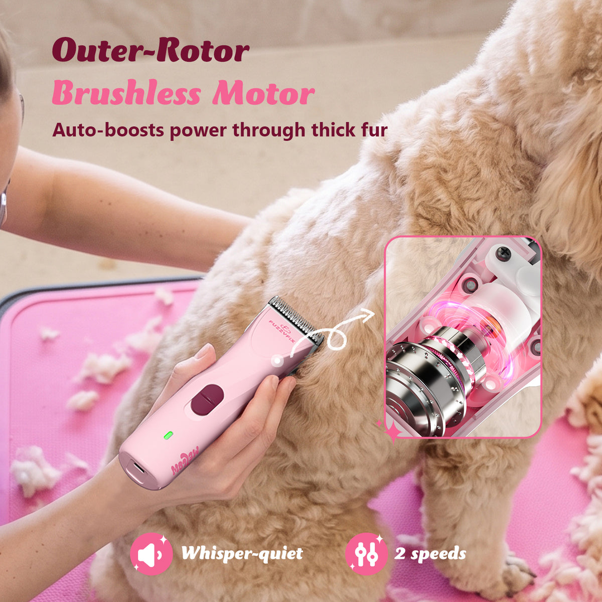 FuzzyFix Mellow Professional Lightweight Pet Grooming Clipper