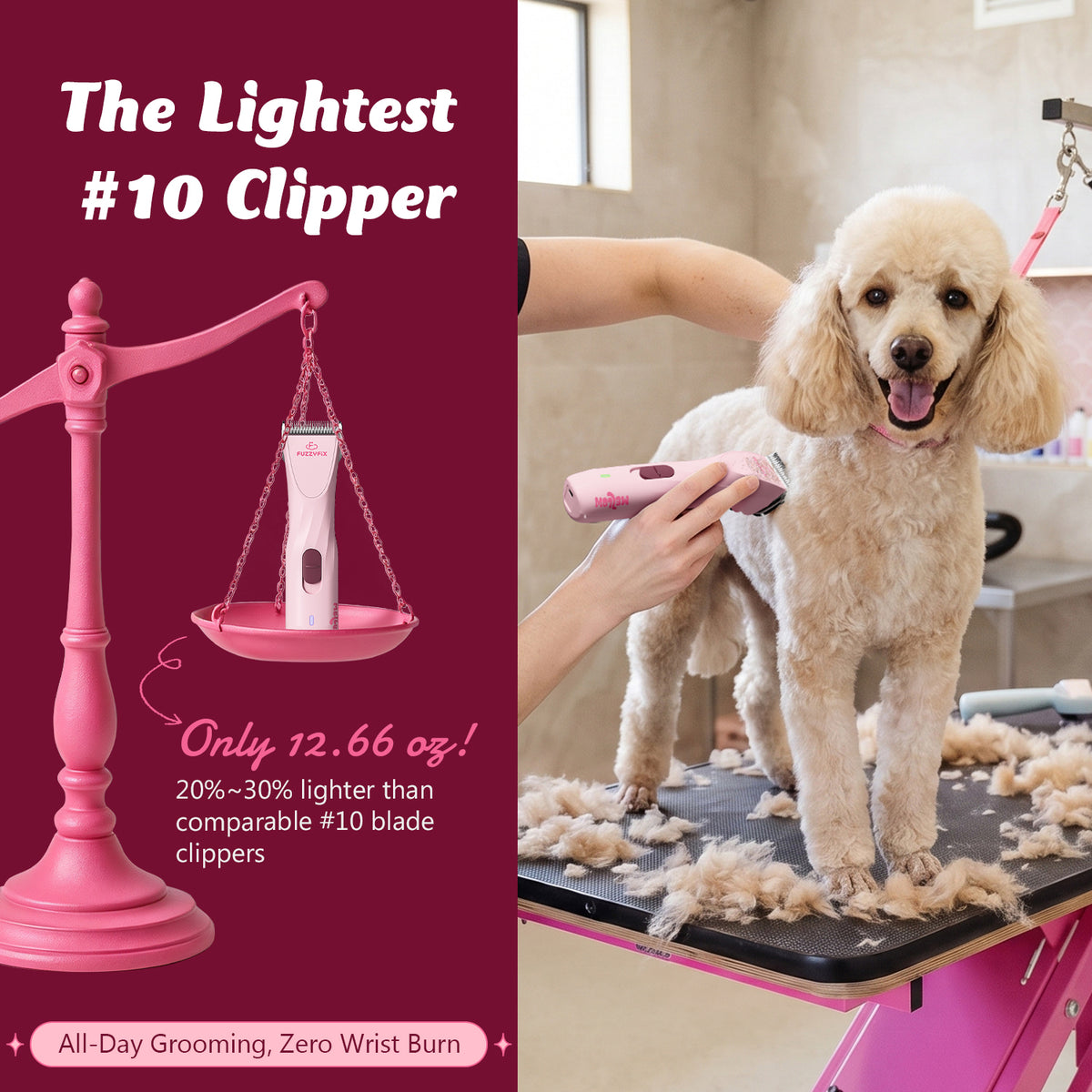 FuzzyFix Mellow Professional Lightweight Pet Grooming Clipper